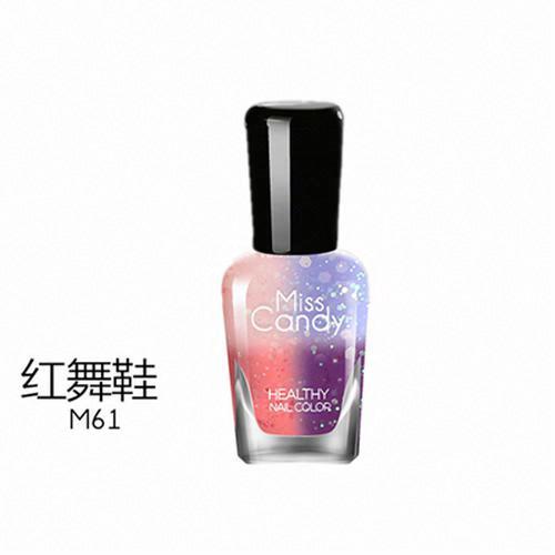 MissCandy健康指彩M61紅舞鞋/光溫變粉與藍